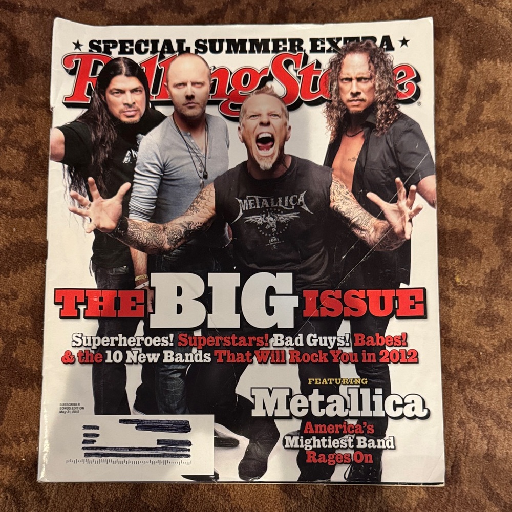 Rolling Stone Special Summer Extra May 31 2012 Metallica Magazine The Big Issue